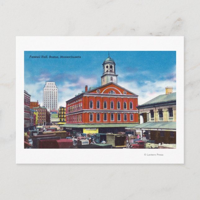 Postal Vista exterior de Faneuil Hall (Anverso)