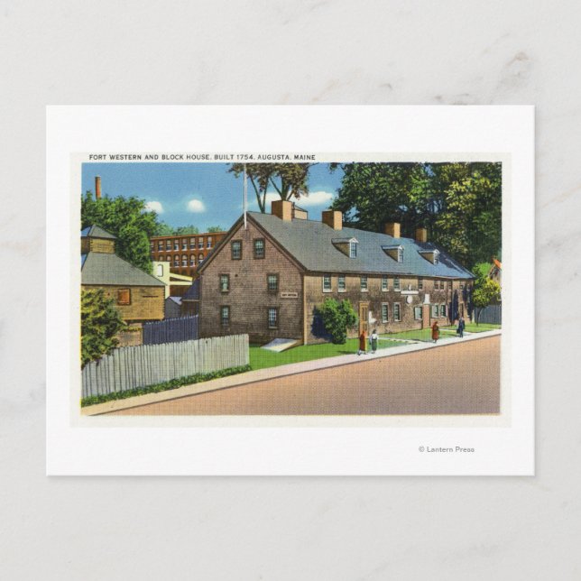 Postal Vista exterior de Ft. Casas Occidentales y Bloques (Anverso)