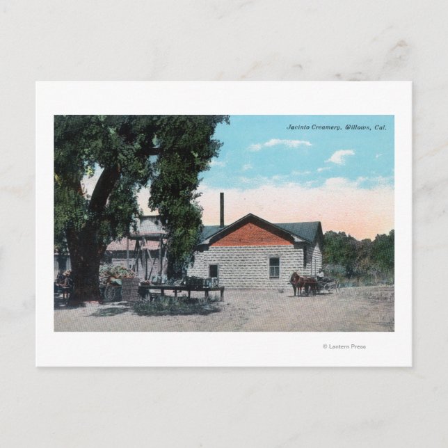 Postal Vista exterior de Jacinto CreameryWillows, CA (Anverso)