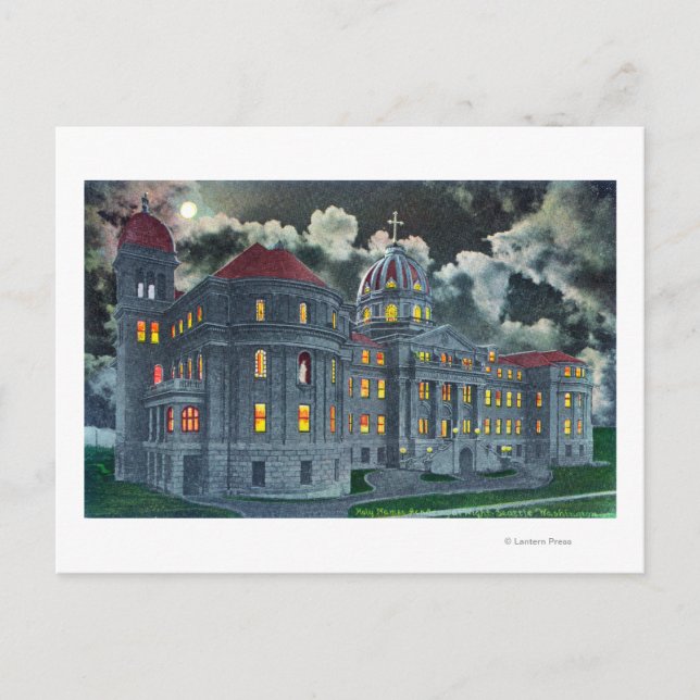 Postal Vista exterior de la Academia de los Nombres Sagra (Anverso)