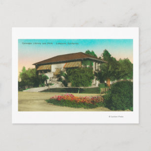 Postal Vista exterior de la biblioteca CarnegieLakeport, 