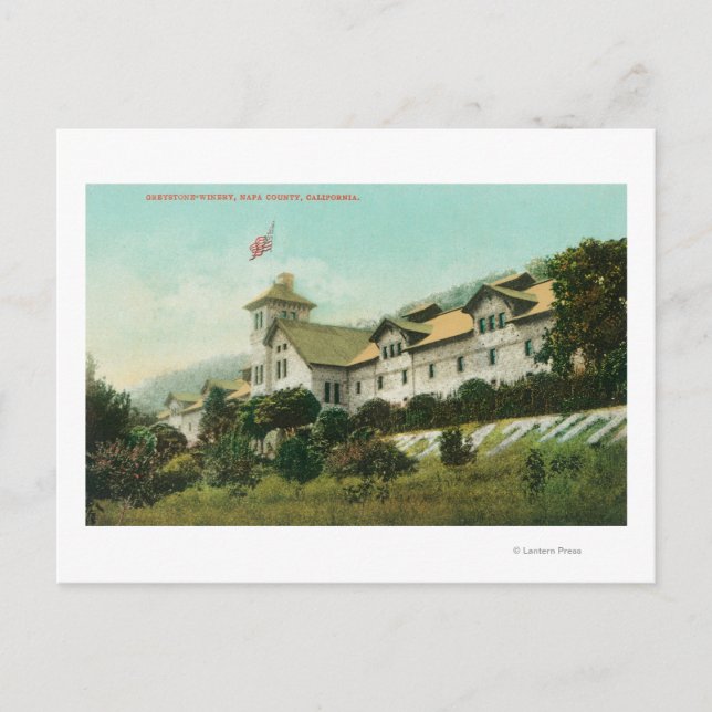 Postal Vista exterior de la bodega Greystone (Anverso)