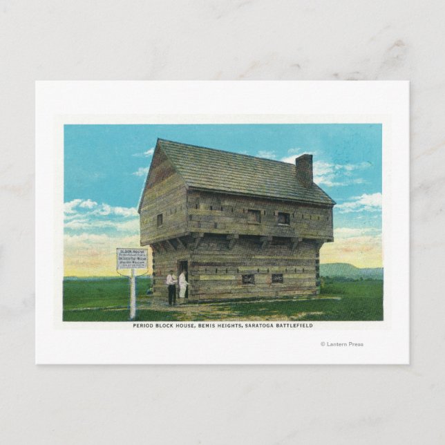 Postal Vista exterior de la Casa de bloques de periodo (Anverso)