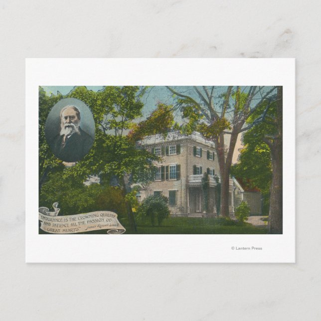 Postal Vista exterior de la casa de James Russell Lowell (Anverso)