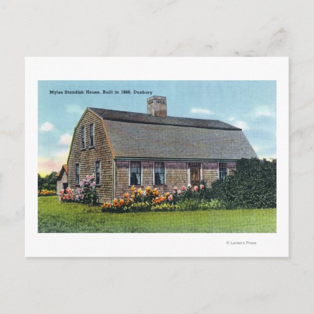 Postal Vista exterior de la Casa Standish de Myles (Anverso)