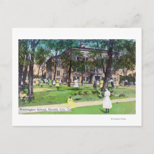 Postal Vista exterior de la escuela de Washington