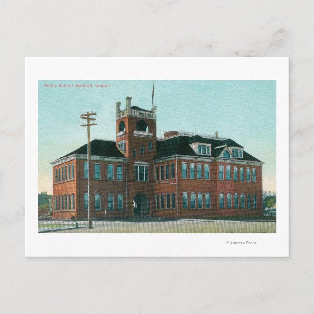 Postal Vista exterior de la Escuela PúblicaMedford, OR (Anverso)
