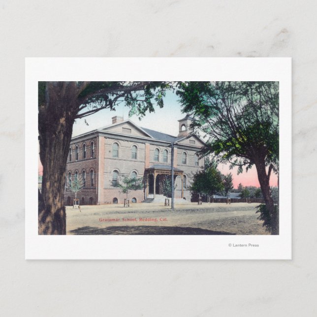 Postal Vista exterior de la Grammar SchoolRedding, CA (Anverso)
