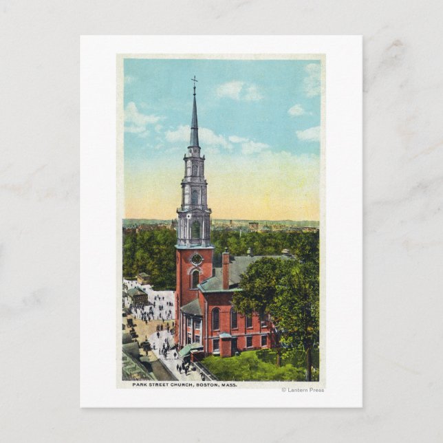 Postal Vista exterior de la iglesia de Park Street (Anverso)