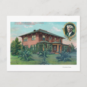 Postal Vista exterior de la residencia de Luther Burbank