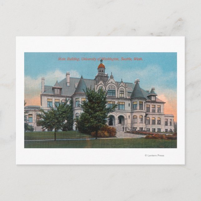 Postal Vista exterior de la Universidad de WA Main Bldg (Anverso)