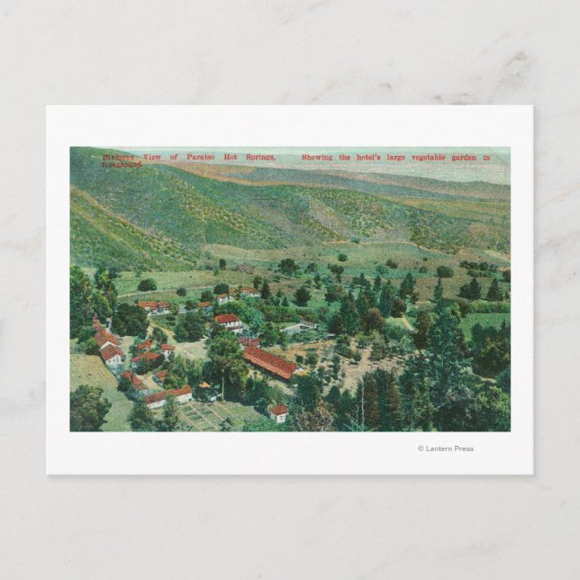 Postal Vista exterior de las termas y jardines de Paraíso (Anverso)
