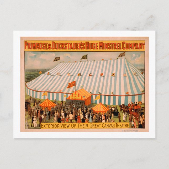 Postal Vista exterior de Minstrel sobre el enorme teatro  (Anverso)