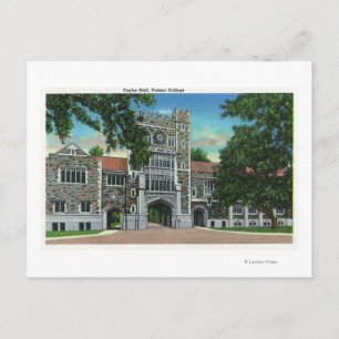 Postal Vista exterior de Taylor Hall, Vassar College