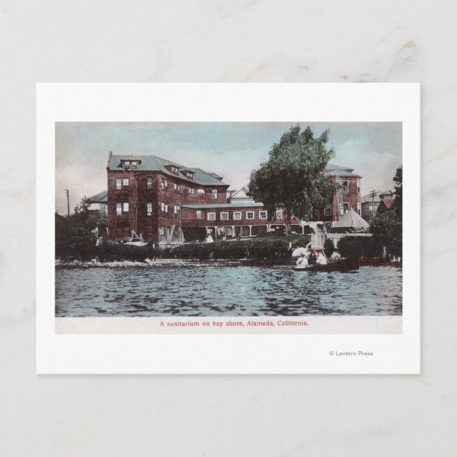 Postal Vista exterior de un sanitario en la costa (Anverso)