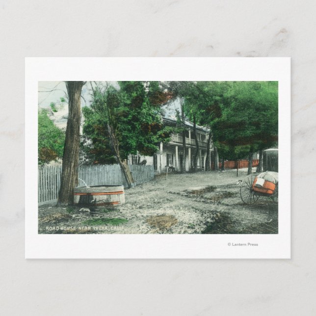 Postal Vista exterior de una Casa de CarreteraYreka, CA (Anverso)