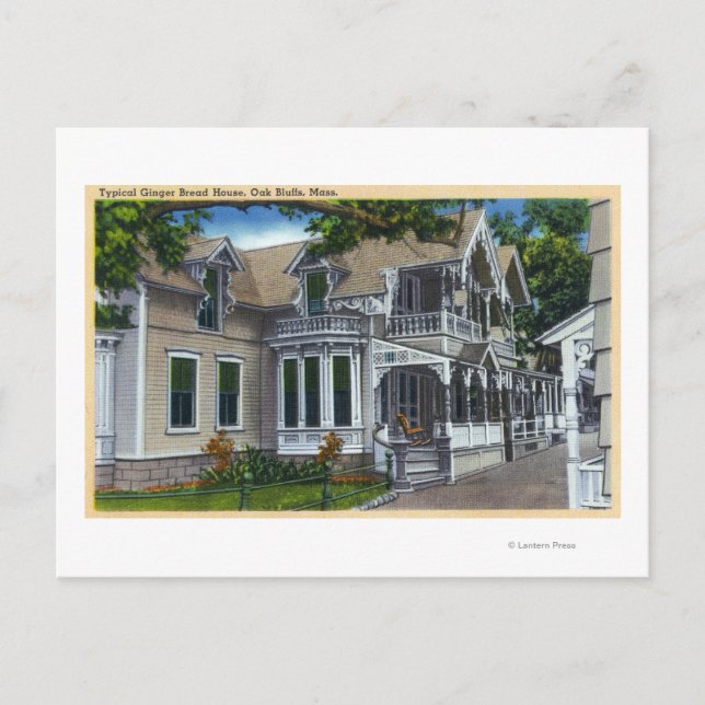 Postal Vista exterior de una típica casa de pan de jengib (Anverso)
