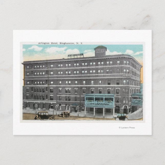 Postal Vista exterior del Arlington Hotel (Anverso)