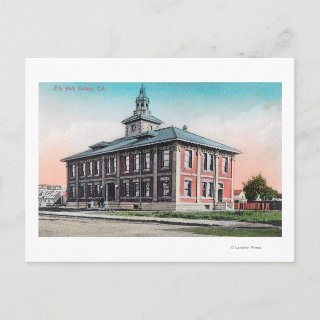 Postal Vista exterior del ayuntamiento de Salinas, CA (Anverso)
