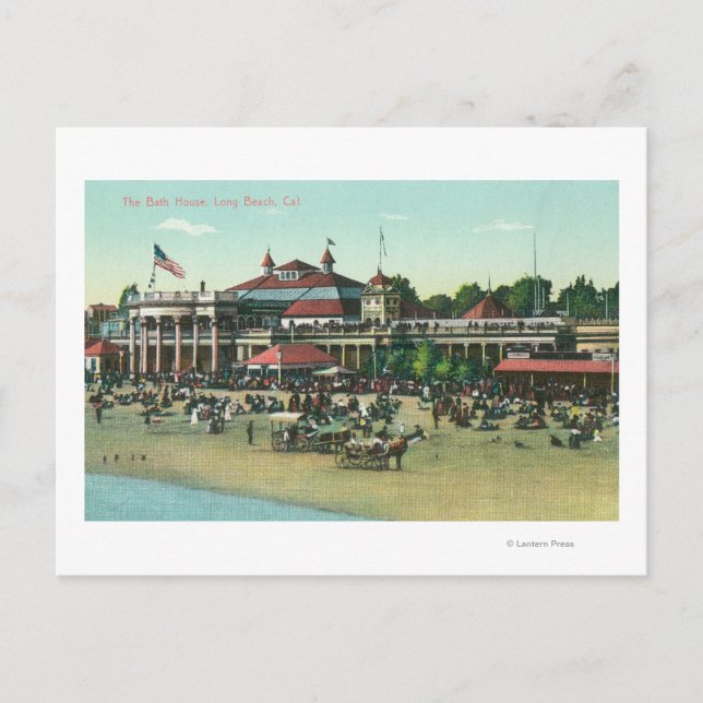 Postal Vista exterior del Bath HouseLong Beach, CA (Anverso)