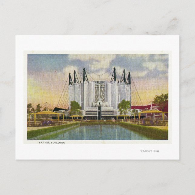 Postal Vista exterior del edificio de viajes (Anverso)