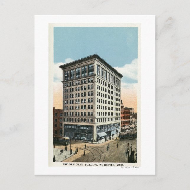 Postal Vista exterior del edificio del nuevo parque (Anverso)