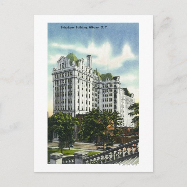 Postal Vista exterior del edificio del teléfono nº 2 (Anverso)