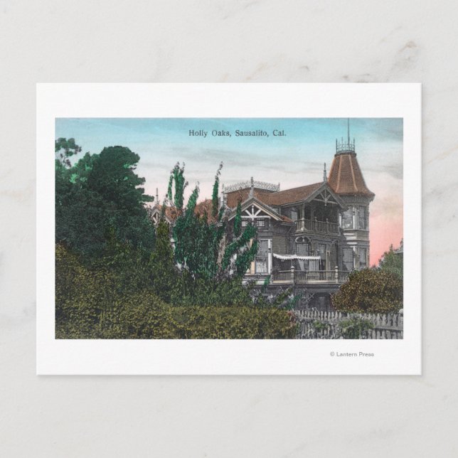 Postal Vista exterior del edificio Holly Oaks (Anverso)