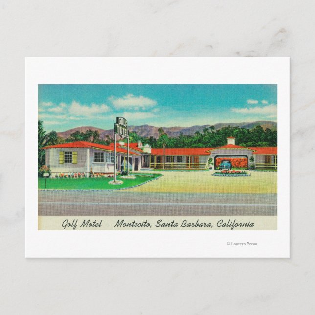Postal Vista exterior del Golf Motel, Montecito (Anverso)
