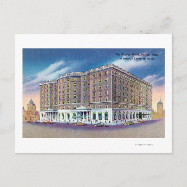 Postal Vista exterior del Hotel Sheraton en Copley (Anverso)