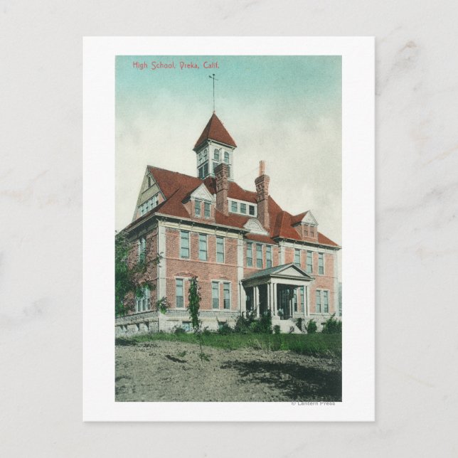 Postal Vista exterior del instituto Yreka, CA (Anverso)