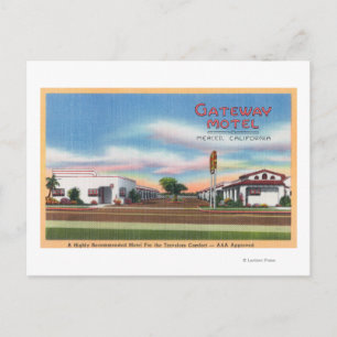 Postal Vista exterior del Motel Gateway Merced, CA