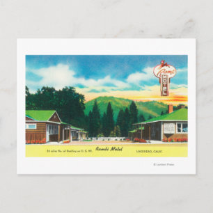 Postal Vista exterior del motel RambiLakehead, CA