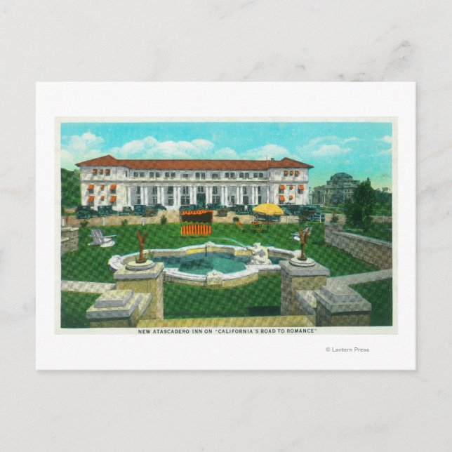 Postal Vista exterior del nuevo Atascadero Inn Bungalow (Anverso)