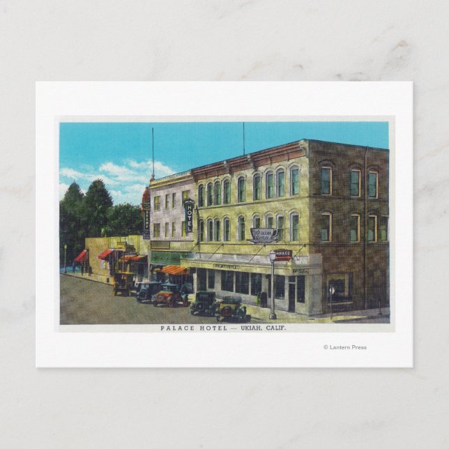 Postal Vista exterior del Palace Hotel Ukiah, CA (Anverso)