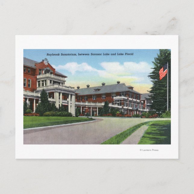 Postal Vista exterior del Sanatorio de Raybrook (Anverso)