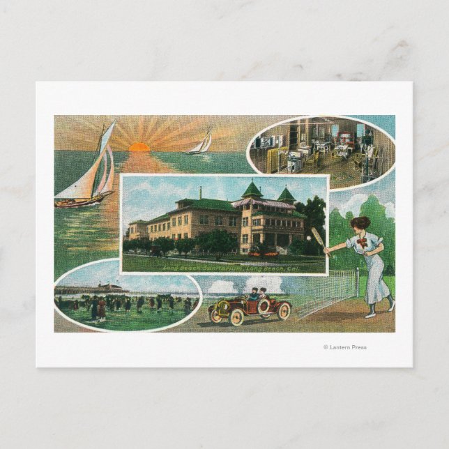 Postal Vista exterior del sanitario y vistas panorámicas (Anverso)