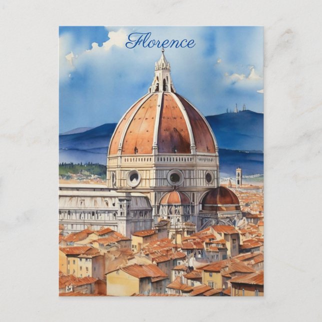 Postal Vista Florencia | il Duomo | acuarela (Anverso)