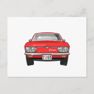 Postal Vista frontal de Chevrolet Corvair 1965