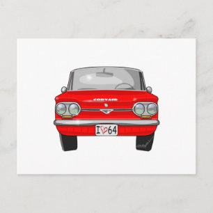 Postal Vista frontal de Corvair 1964