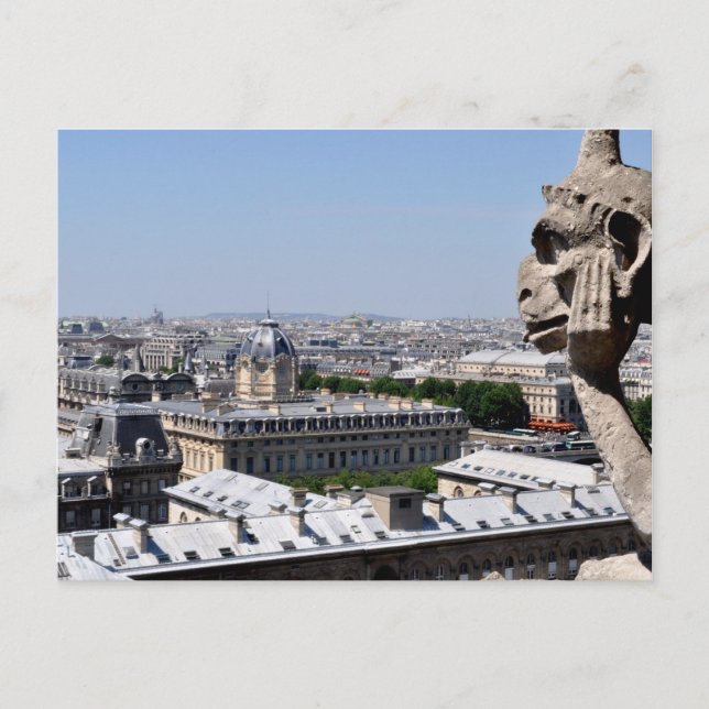 Postal Vista Gargoyle de París, Notre Dame (Anverso)