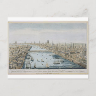Postal Vista general de la ciudad de Londres y el río