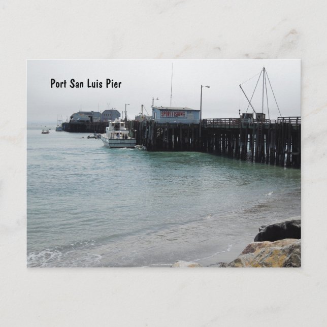 Postal Vista general del muelle de Harford, Port San Luis (Anverso)