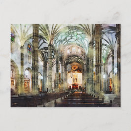 Postal vista interior de la catedral de Santa Ana Las Pal