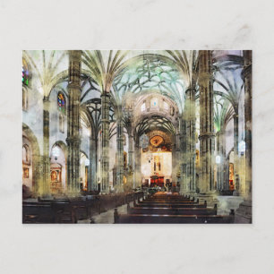 Postal vista interior de la catedral de Santa Ana Las Pal