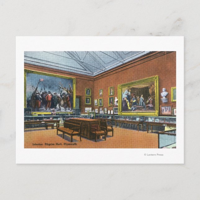 Postal Vista interior de la sala de peregrinos (Anverso)