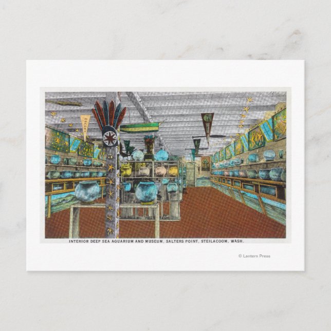 Postal Vista interior del acuario de mar profundo (Anverso)