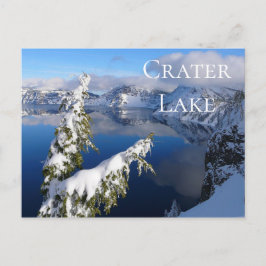 Postal Vista invernal del lago Crater, Crater Lake NP, Or