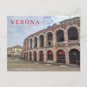 postal vista lateral de Verona Arena