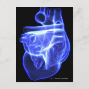 Postal Vista luminiscente del corazón humano